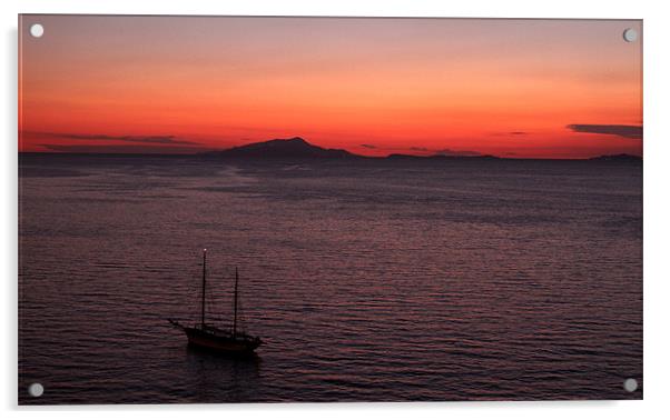 Ischia Sunset Acrylic by James O'Rourke