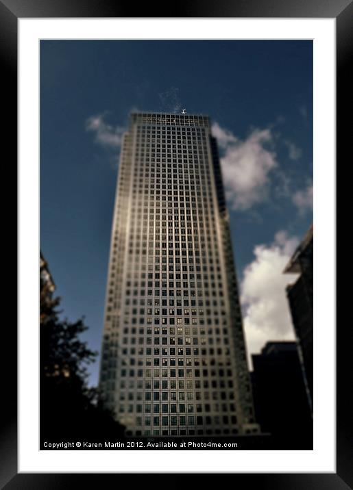 Canary Wharf Skyscraper Framed Mounted Print by Karen Martin