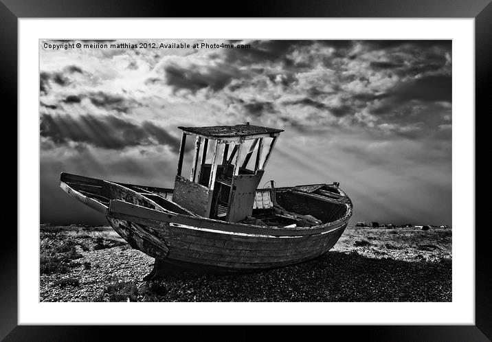 dungeness in mono Framed Mounted Print by meirion matthias