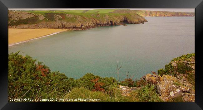 Barafundle Bay, Pembrokeshire Framed Print by Paula J James