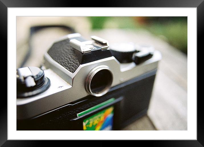 Vintage Nikon Fm2 SLR Framed Mounted Print by Andrew Vernon