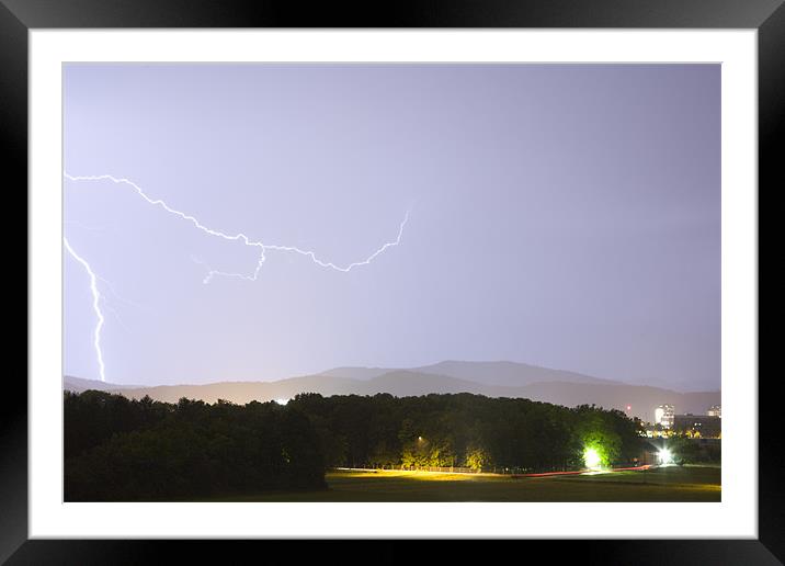 Lightning over Ljubljana Framed Mounted Print by Ian Middleton