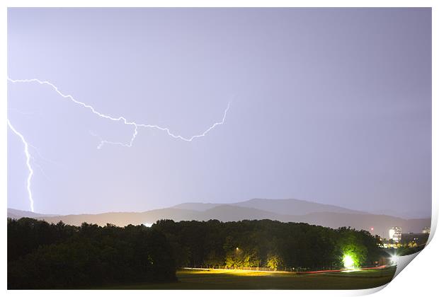 Lightning over Ljubljana Print by Ian Middleton