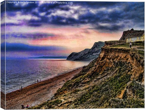 Dorset Beach Canvas Print by holly lyndon