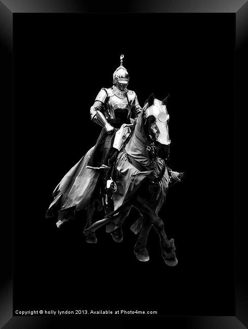 Knight On Horse Framed Print by holly lyndon