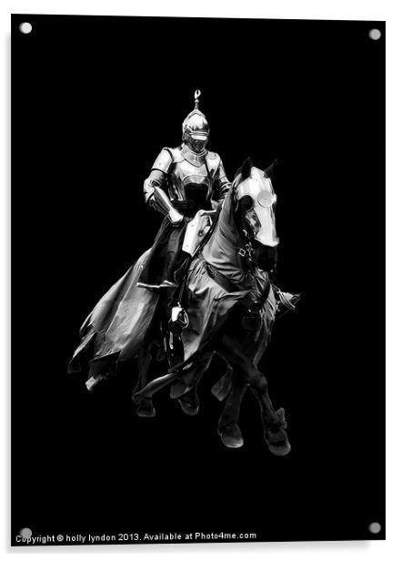 Knight On Horse Acrylic by holly lyndon