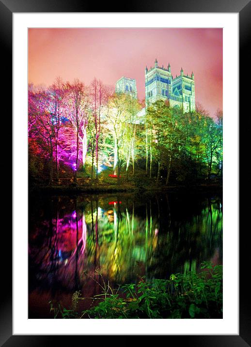 durham cathedral lumiere colours Framed Mounted Print by eric carpenter