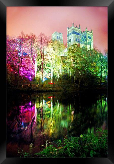 durham cathedral lumiere colours Framed Print by eric carpenter