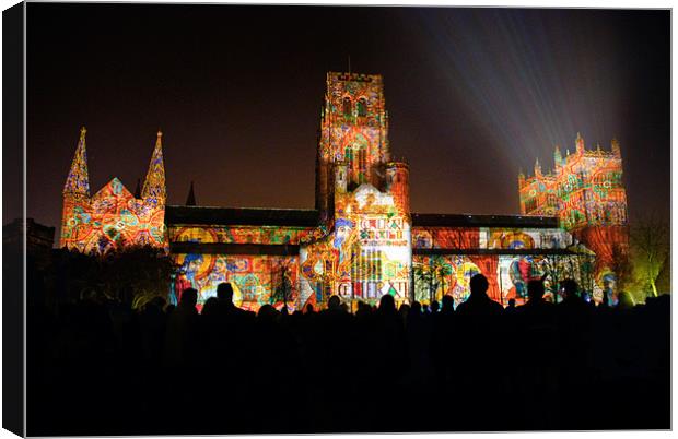 lumiere  night  durham cathedral Canvas Print by eric carpenter