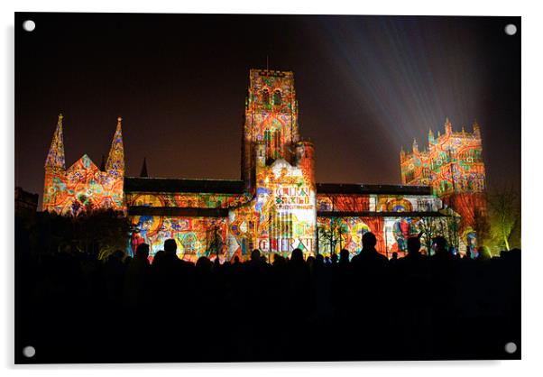 lumiere  night  durham cathedral Acrylic by eric carpenter