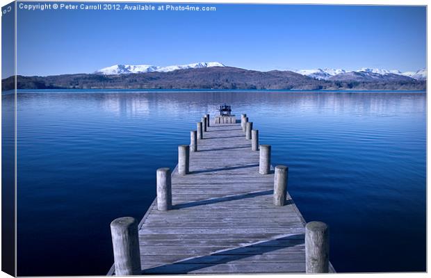 Lake Windermere at Winter.  Canvas Print by Peter Carroll