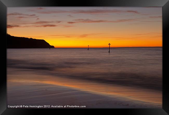 Sunrise Towards Orcombe Point - Exmouth Framed Print by Pete Hemington