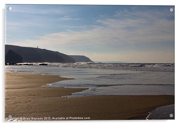 Porthtowan Cornwall Acrylic by Brian Roscorla