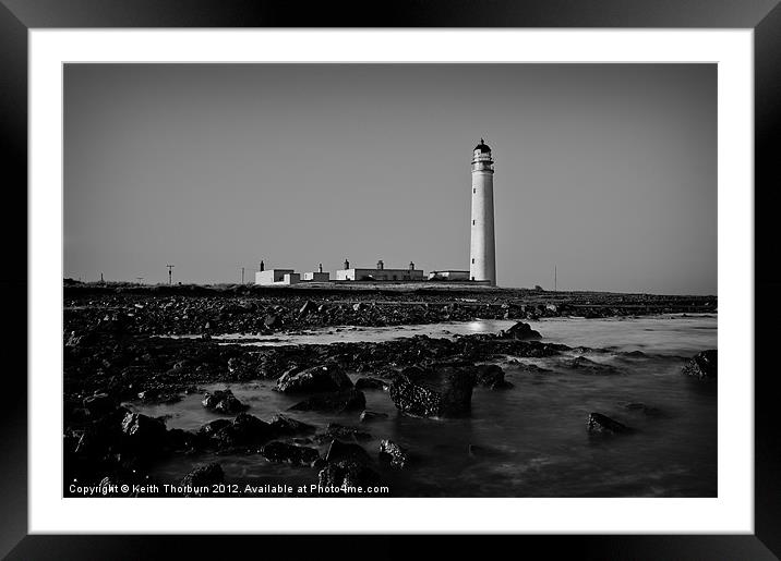 Barns Ness Lighthouse. Framed Mounted Print by Keith Thorburn EFIAP/b