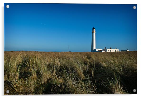 Barns Ness Lighthouse. Acrylic by Keith Thorburn EFIAP/b