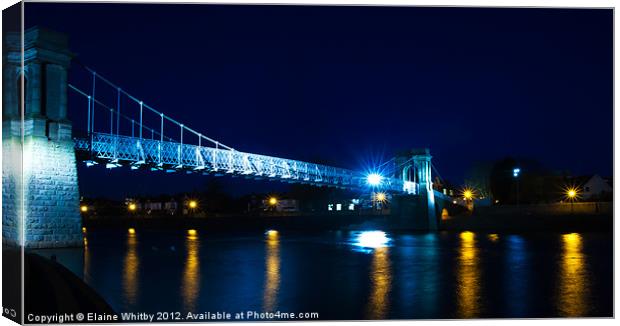 Wilford Bridge at night Canvas Print by Elaine Whitby
