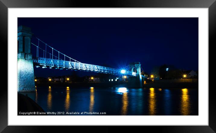 Wilford Bridge at night Framed Mounted Print by Elaine Whitby