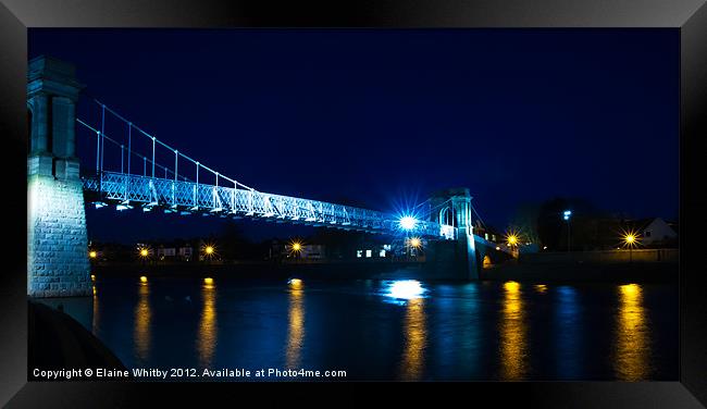 Wilford Bridge at night Framed Print by Elaine Whitby