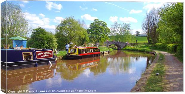 Monmouth & Brecon Canal Canvas Print by Paula J James