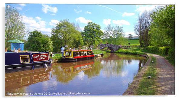 Monmouth & Brecon Canal Acrylic by Paula J James