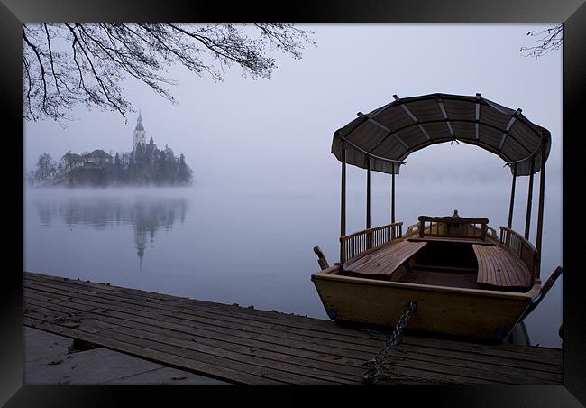 Misty Lake Bled Framed Print by Ian Middleton