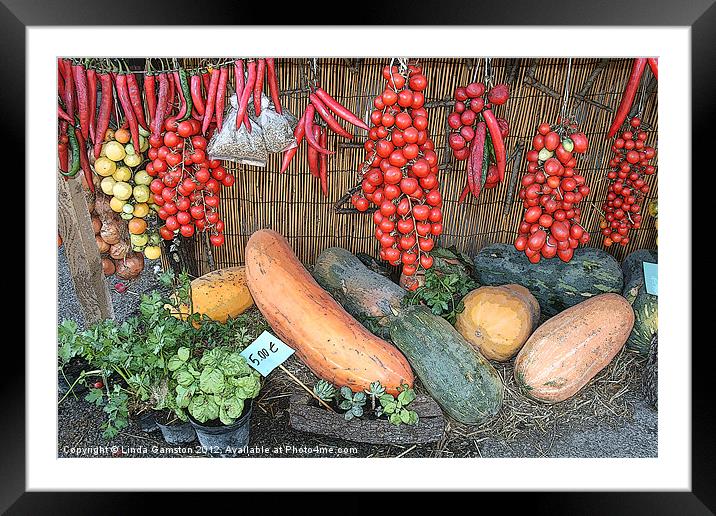 Mediterranean vegetables Framed Mounted Print by Linda Gamston