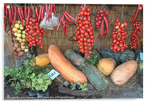 Mediterranean vegetables Acrylic by Linda Gamston