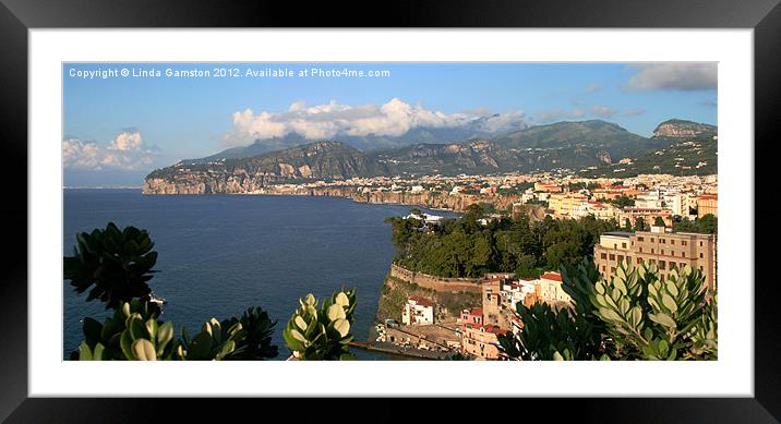Sorrento, Italy, panorama Framed Mounted Print by Linda Gamston