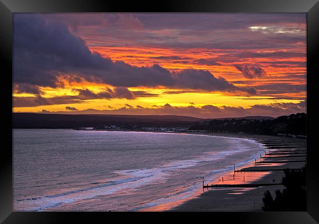Bournemouth to Sandbanks Sunset Framed Print by Jennie Franklin