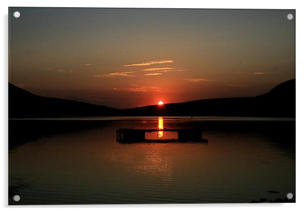 Sunset over Glossop Reservoir Acrylic by Jack Jacovou Travellingjour