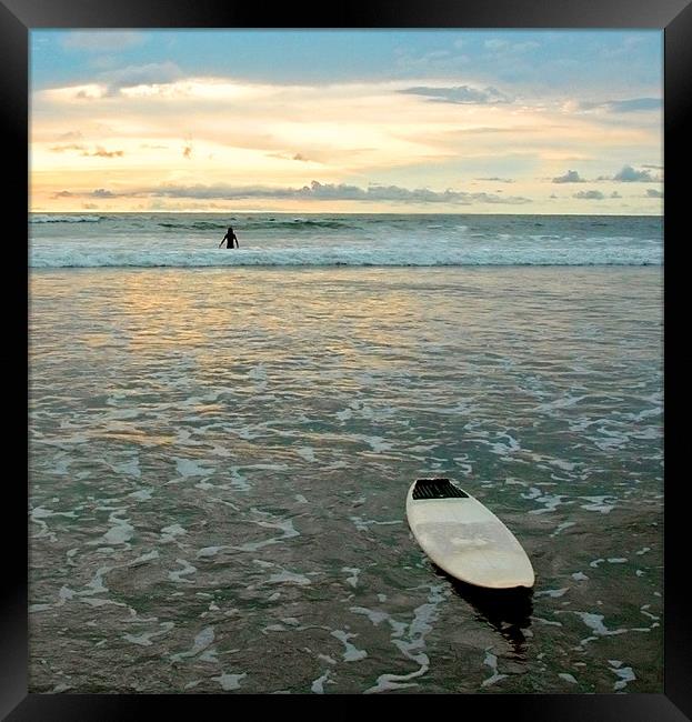 Playa Tamarindo, Costa Rica,  Surf and Sunset Framed Print by Eyal Nahmias