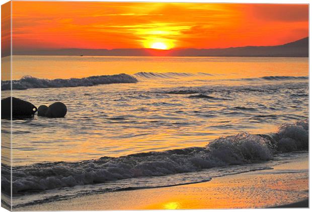 Sunset Marbella Canvas Print by barbara walsh