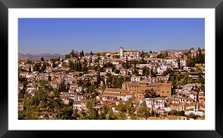 View over Granada Framed Mounted Print by barbara walsh