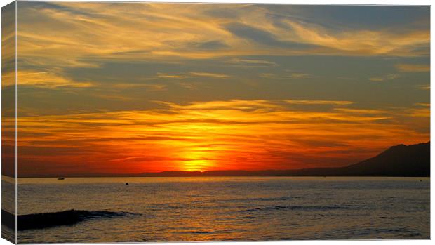 Sunset in spain Canvas Print by barbara walsh