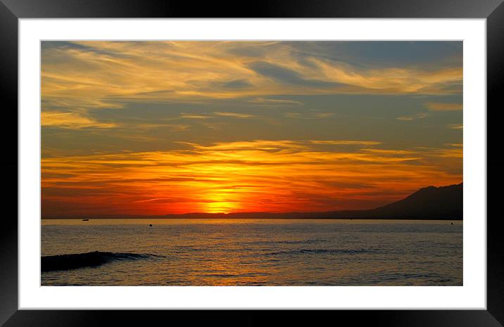 Sunset in spain Framed Mounted Print by barbara walsh