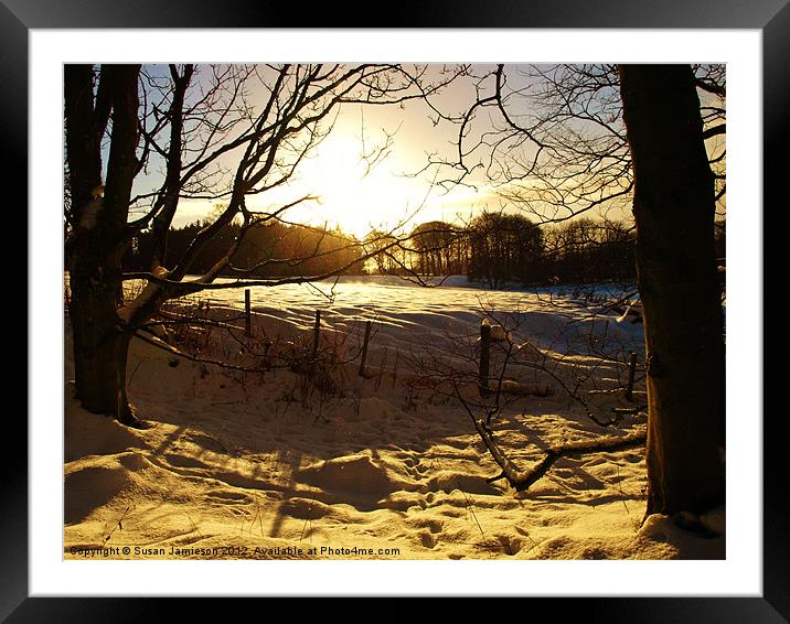 Winter Sunset Framed Mounted Print by Susan Jamieson