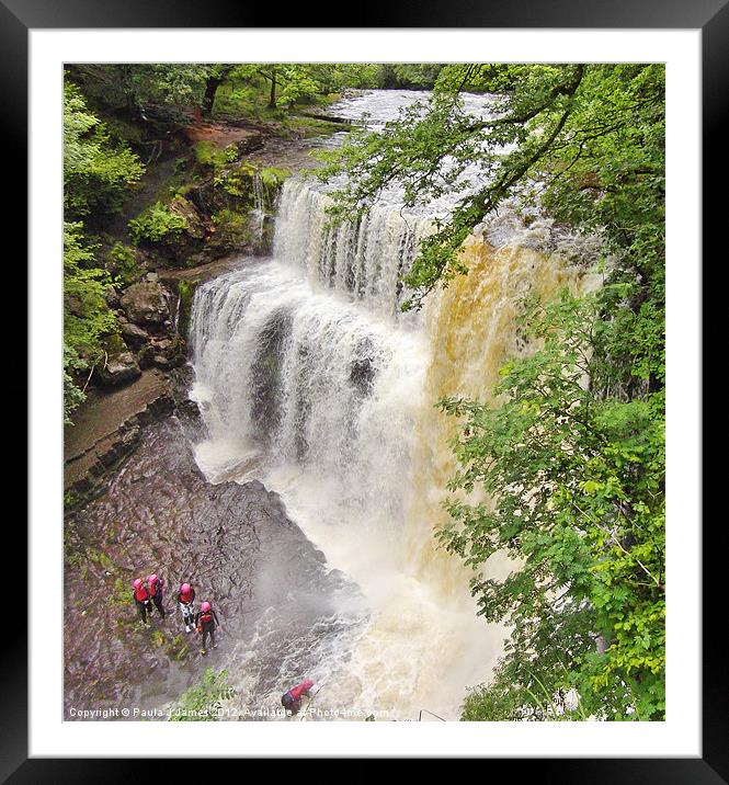 Canyoning in the Brecon Beacons Framed Mounted Print by Paula J James