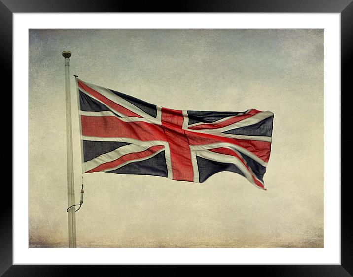 vintage flag Framed Mounted Print by Heather Newton