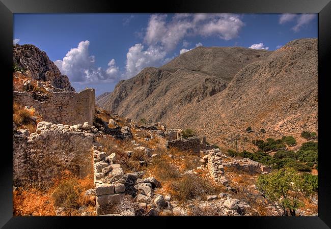 Chorio, Halki Framed Print by Tom Gomez