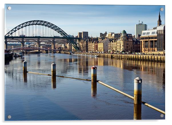 River Tyne and it's Bridges Acrylic by Richard Thomas
