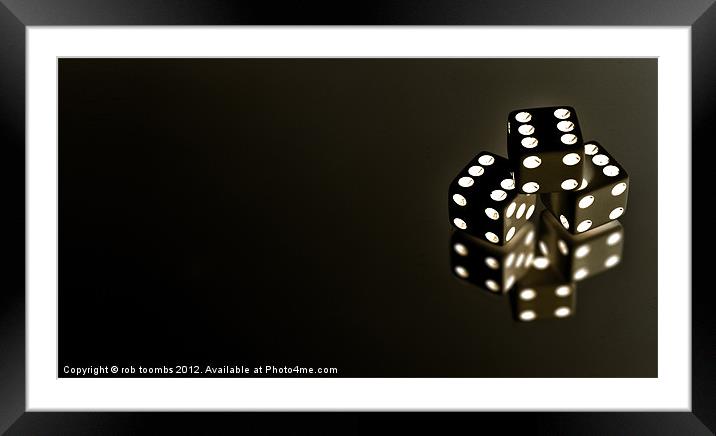 REFLECTIVE DICE Framed Mounted Print by Rob Toombs