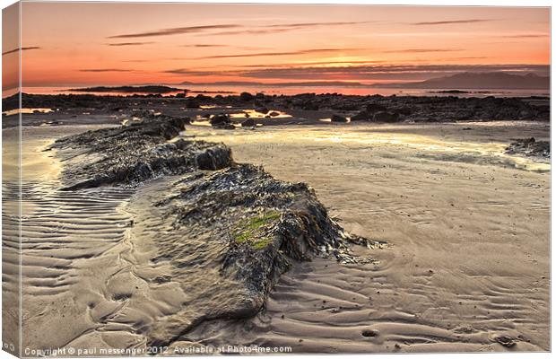 North Beach Sunset Ardrossan Canvas Print by Paul Messenger