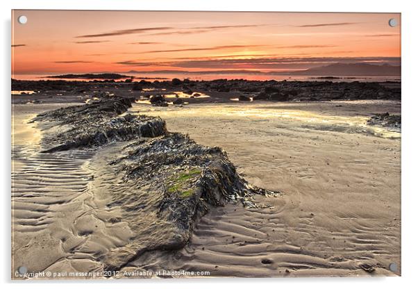 North Beach Sunset Ardrossan Acrylic by Paul Messenger