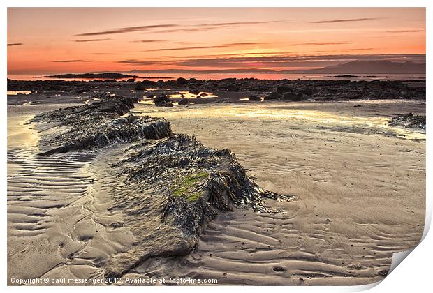 North Beach Sunset Ardrossan Print by Paul Messenger