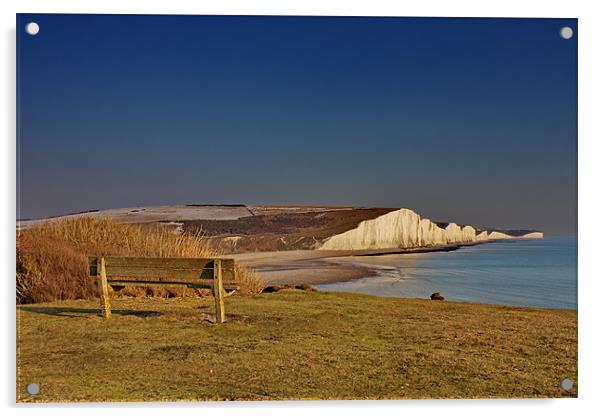 Cuckmere And Seven Sisters Acrylic by Phil Clements