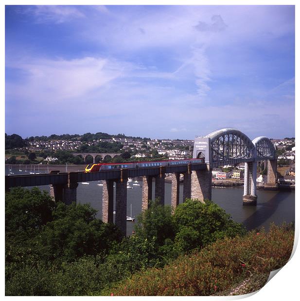 Royal Albert Bridge - Virgin Voyager Print by Simon Armstrong