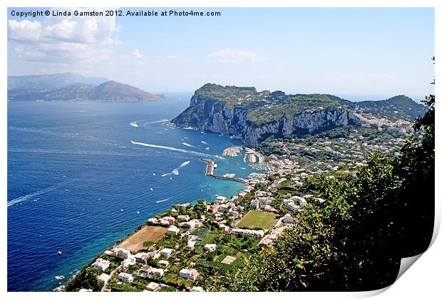 Island of Capri, Italy Print by Linda Gamston