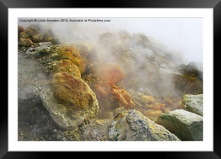 Solfatara live volcano, Naples, Italy Framed Mounted Print by Linda Gamston