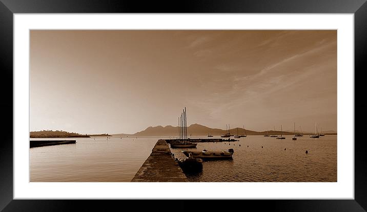 Sepia Jetty Framed Mounted Print by Louise Godwin