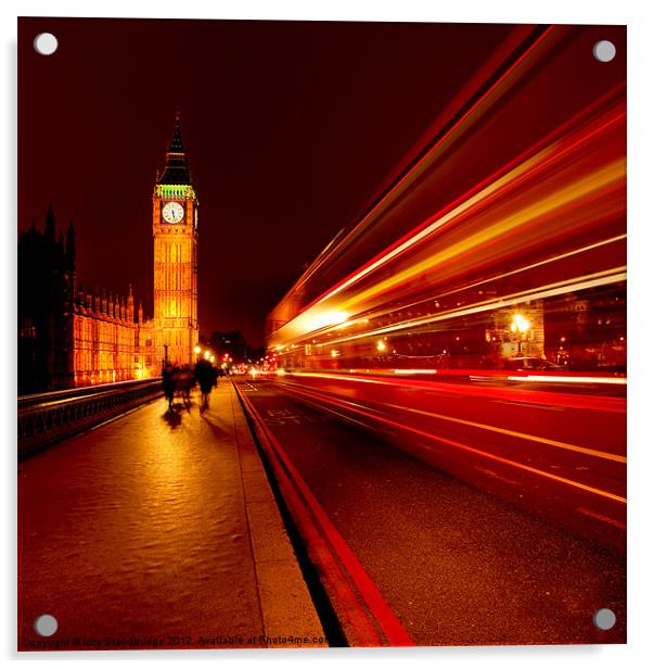 London Bus to Big Ben Acrylic by Izzy Standbridge
